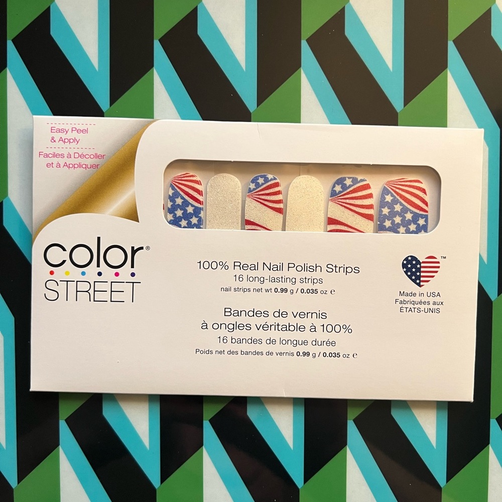 NWT Color Street 100% Real Nail Polish Strips - American Dream